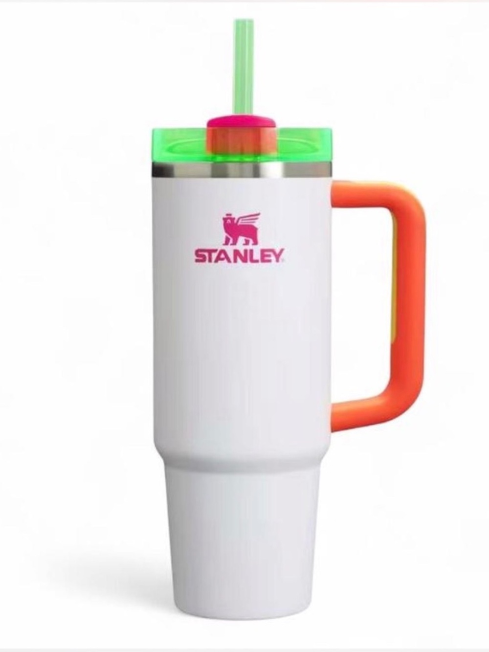 Stanley 30 oz Adventure Quencher H2.0 Flow State Tumbler WHITE NEON DSG